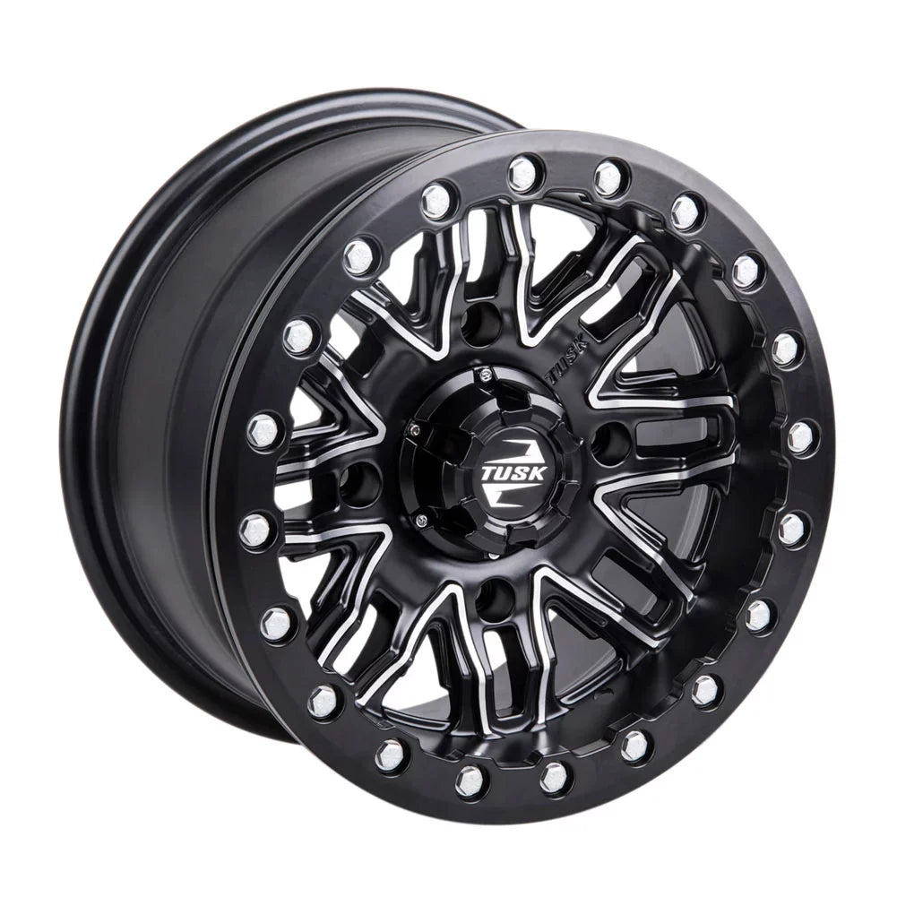 4.0 + Nebo HD10 For Can-Am Tusk 4/137 14x7 Limited 3.0 Defender 2021-2022 Pro Machined/Black Beadlock Wheel