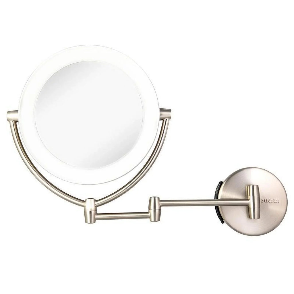 1x Lighted with AC Makeup & 10x M1000 3 Rucci 13.5 Vanity in. Mirror Touch, Adapter Tones, & Magnifying 3 Battery