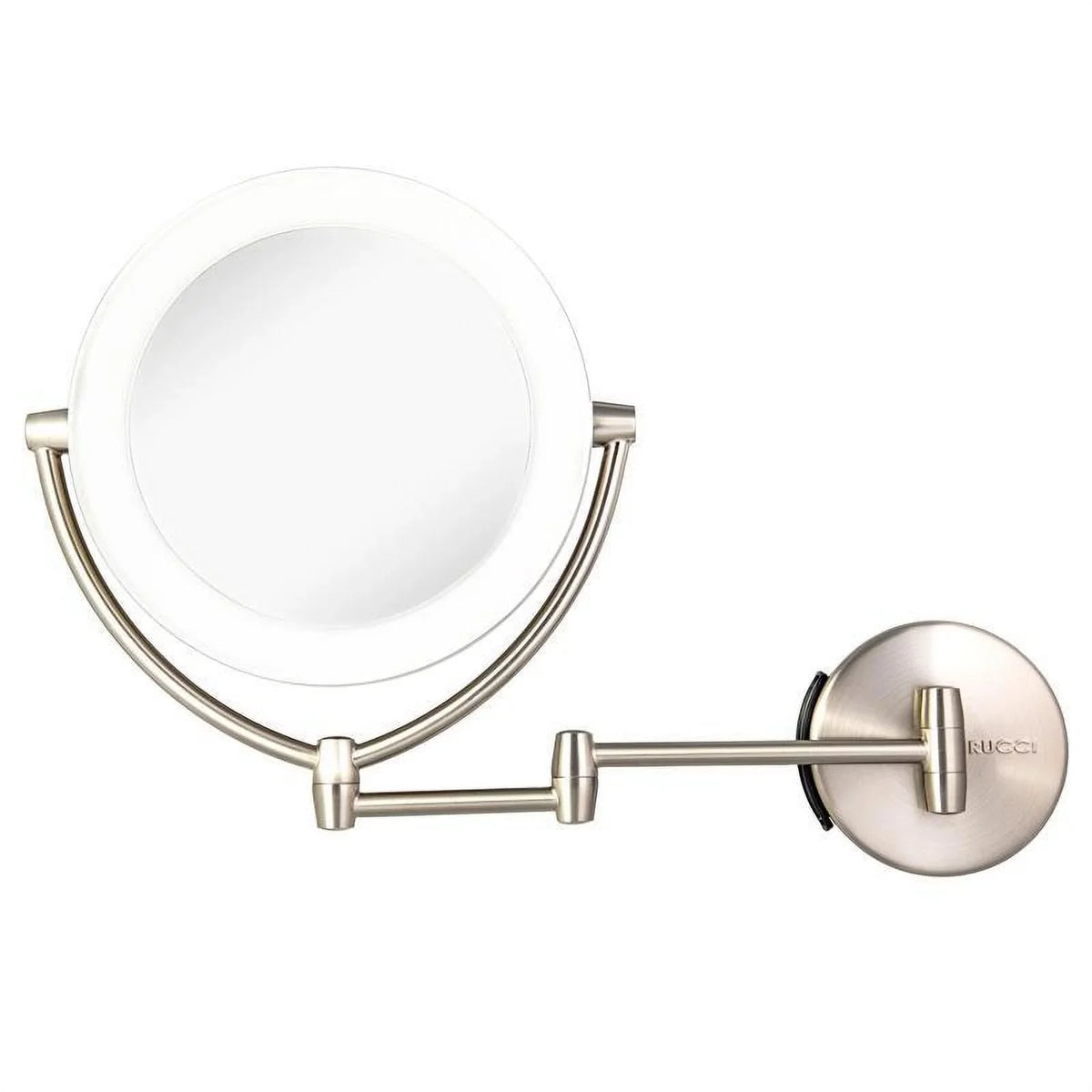 1x Lighted with AC Makeup & 10x M1000 3 Rucci 13.5 Vanity in. Mirror Touch, Adapter Tones, & Magnifying 3 Battery