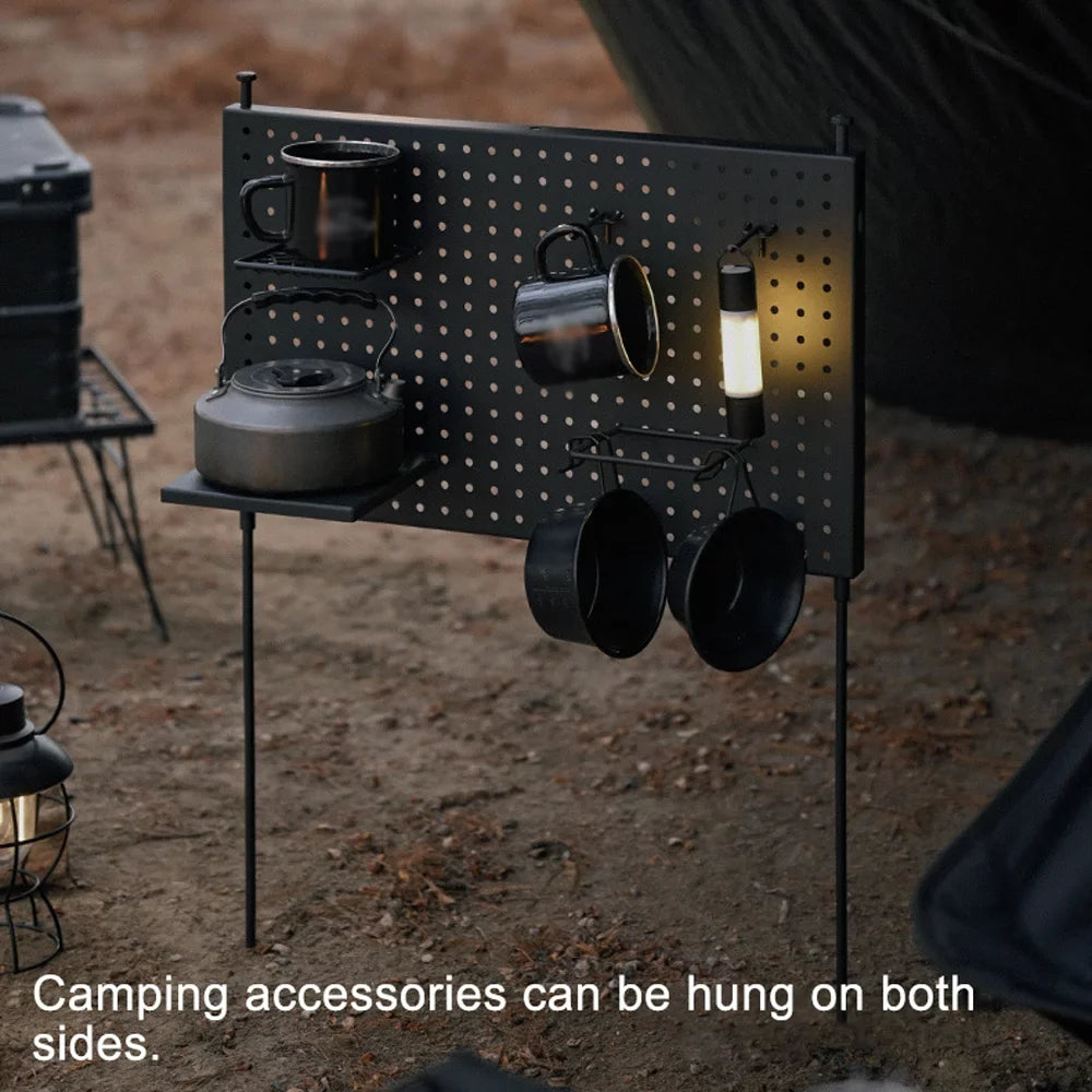 BBQ Hole Board Portable Radirus Multifunctional Cups Shelf Display for and Camping Rack, Storage Bowls Picnic