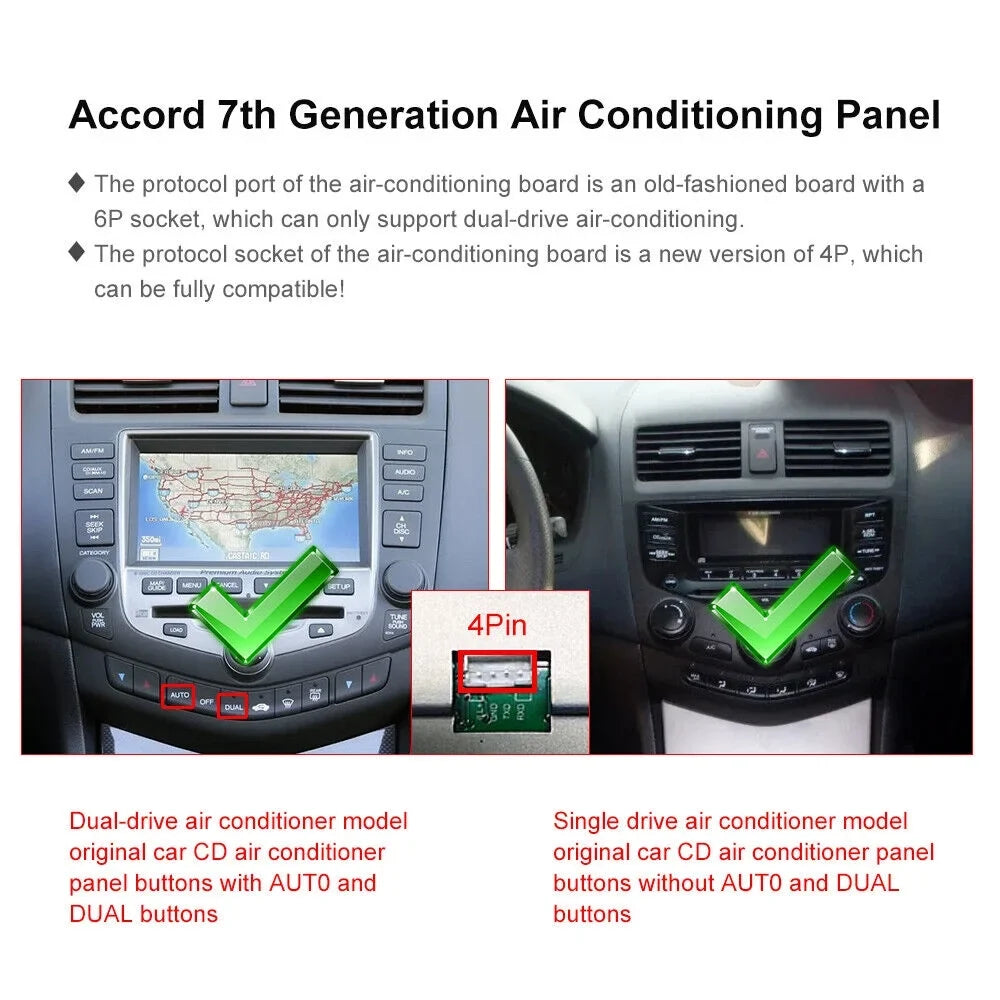 Accord Stereo Bluetooth For 2007 2003 Radio Head Car 2004 Navigation Carplay Android Din GPS Screen 12 2+32GB Honda Touch 2005 Double 2 Unit 10.1" 2006