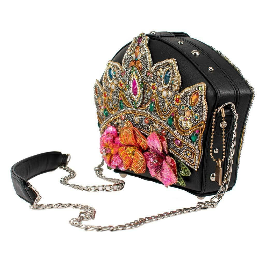 NEW Black Crown Crossbody Frances Flower Handbag Jewelry Mary Princess