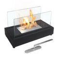 Bio Skypatio exterior Metal 7.1'' Tabletop x 8''H Guard Flame x 13.98''L with Ventless Ethanol Fireplace W
