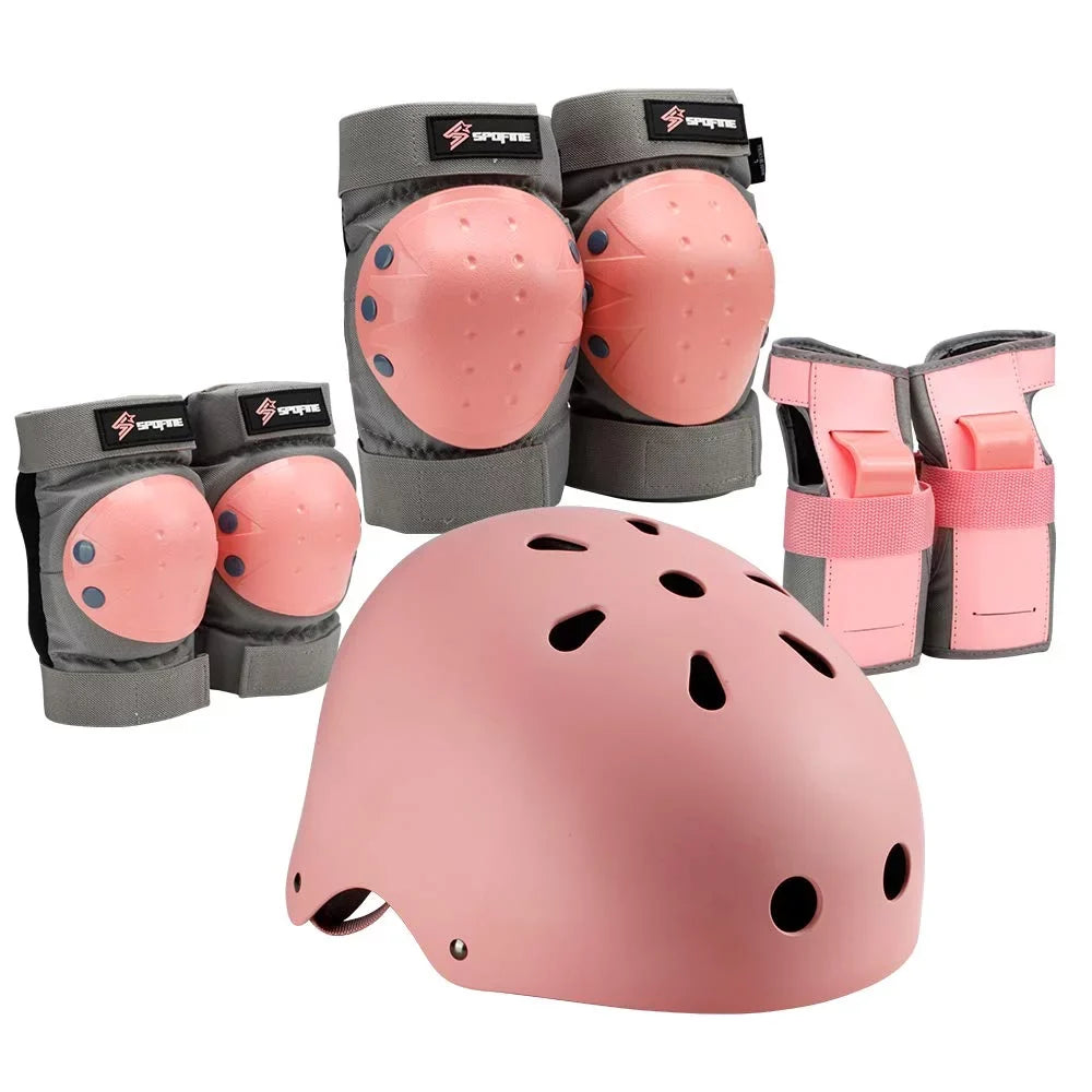 Small Set Bike, Pad Adult, Guard Elbow S Cycling SPOFINE Helmet Skating, Pink Youth Bike Skateboard, Wrist Pad Kids for Gear Knee Protective Helmet, for Toddler