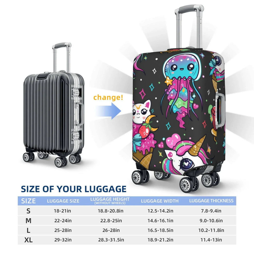 And 18-32 Protector Unicorn Cat Luggage,Washable Fit Stratch Resistance Icecream Cover Covers Protector,Suitcase Protector Cover And Rainbow Dust Fotbe Luggage Inch