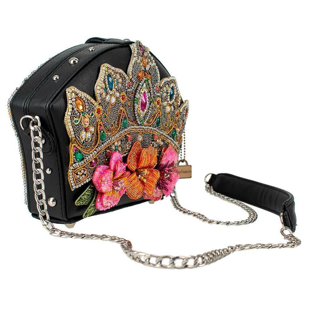 NEW Black Crown Crossbody Frances Flower Handbag Jewelry Mary Princess