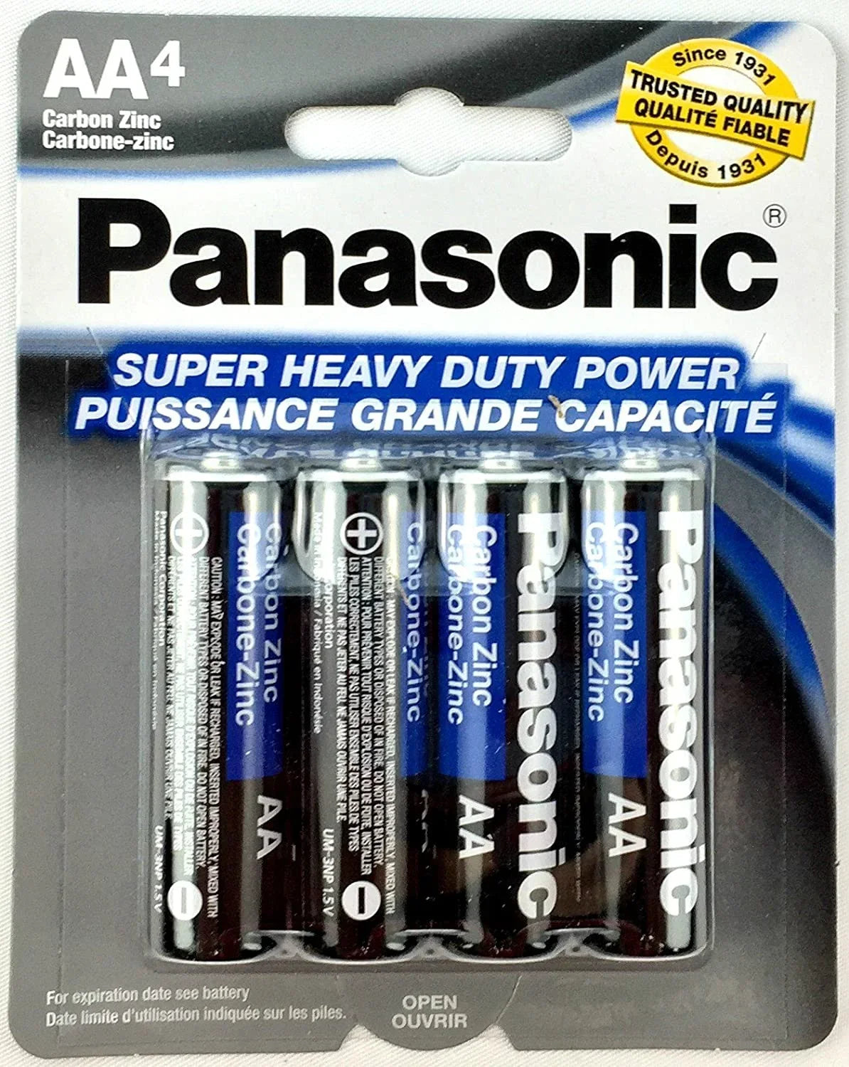 Battery Panasonic AA Double Duty 1.5v Zinc Batteries Heavy Power Super A 100pc Carbon