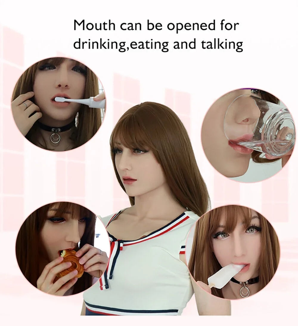 Silicone Mask Female Cosplay Human Realistic Crossdresser Skin Face ROANYER