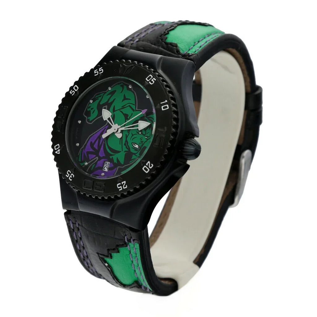 PVD Marvel Hulk Quartz Leather Men's MV3H08 Plated Steel Technomarine Watch