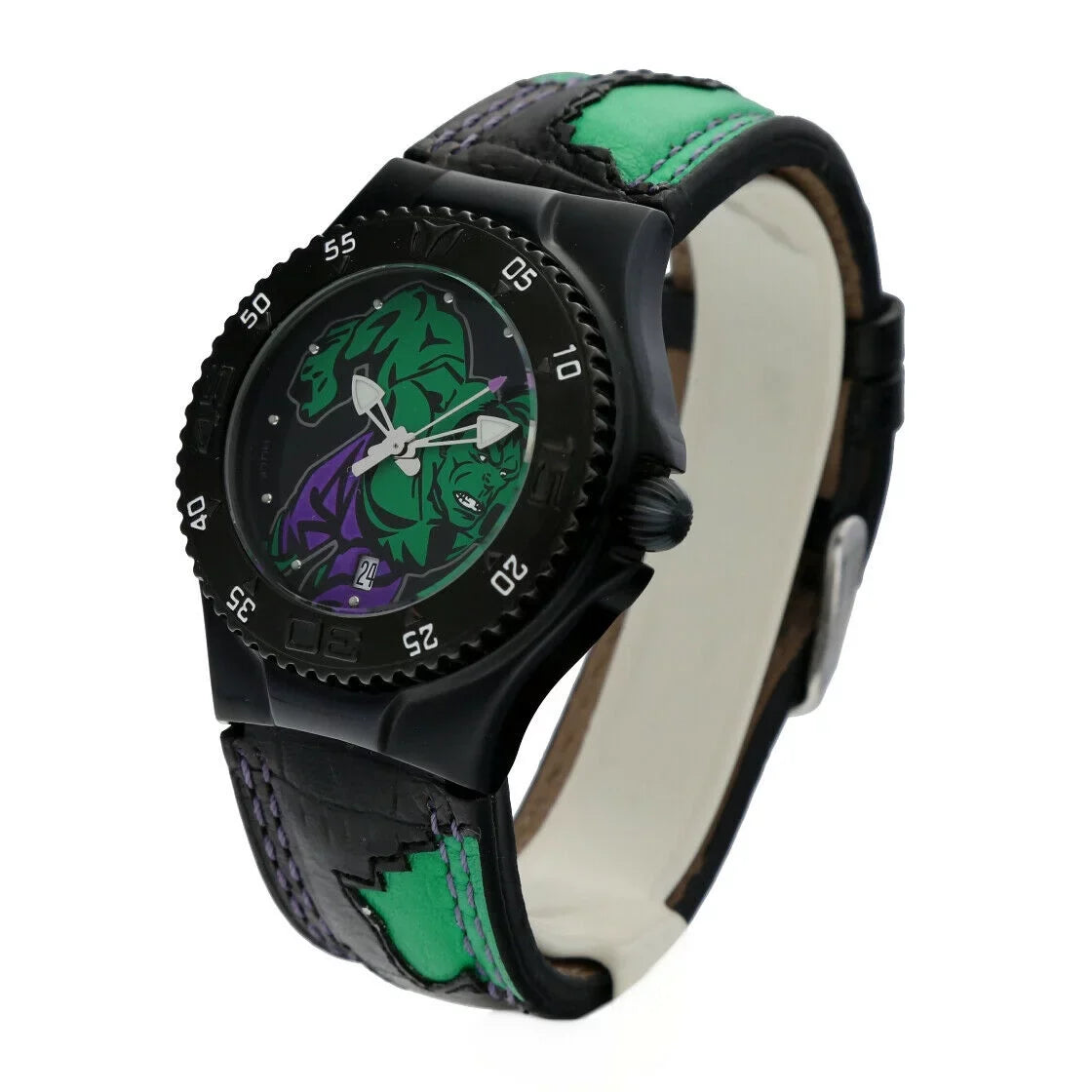 PVD Marvel Hulk Quartz Leather Men's MV3H08 Plated Steel Technomarine Watch