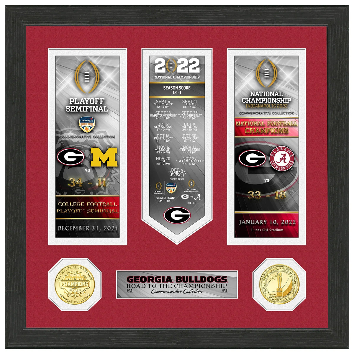 Mint Playoff x 2021 Bulldogs To Road Bronze 13'' Highland National Coin 13'' Georgia Photo Football Champions College