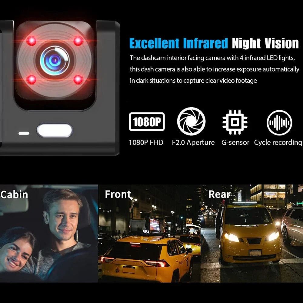 1080P Cam Dual Rear New HD Camera Front Lens G Dash Recorder Inside Car sensor Video