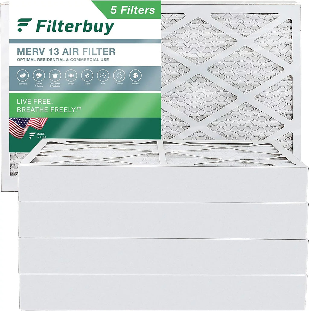 AC Furnace 12x24x4 Air HVAC (5-Pack) 13 Pleated MERV Filters Filterbuy