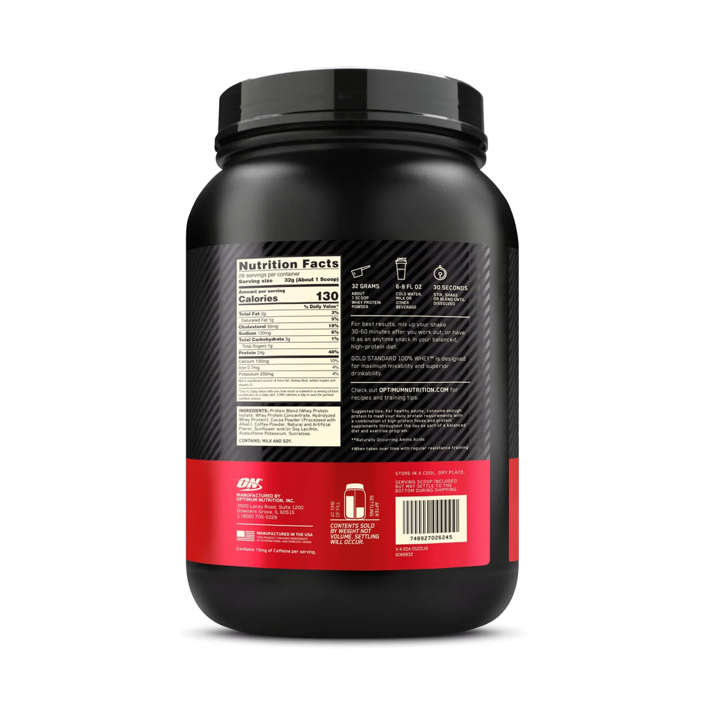 100% Mocha Optimum 2 Standard 28 Servings Gold Nutrition, Whey Protein Cappuccino, Powder, lb,