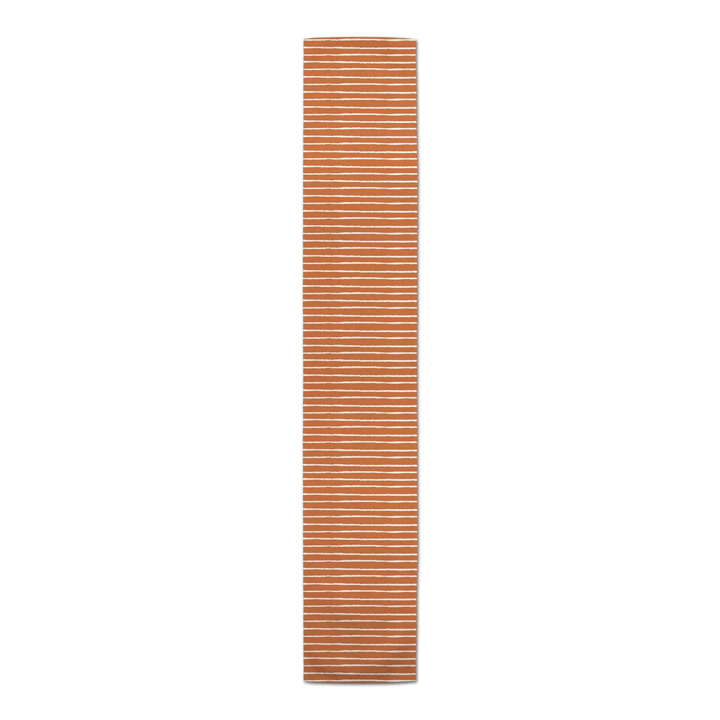 Sketch Poly Products Creative Table Runner Orange Stripes Twill 16x90