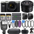 28-60mm with Camera a7C Lens+24mm G Lens Kit Mirrorless (Silver) f/2.8 +Flash-