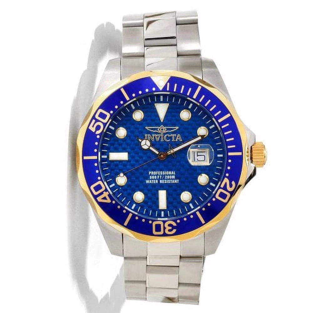 Watch Quartz Diver Dial Blue Steel 3H Blue Band Bz - Stainless Invicta Pro Blue
