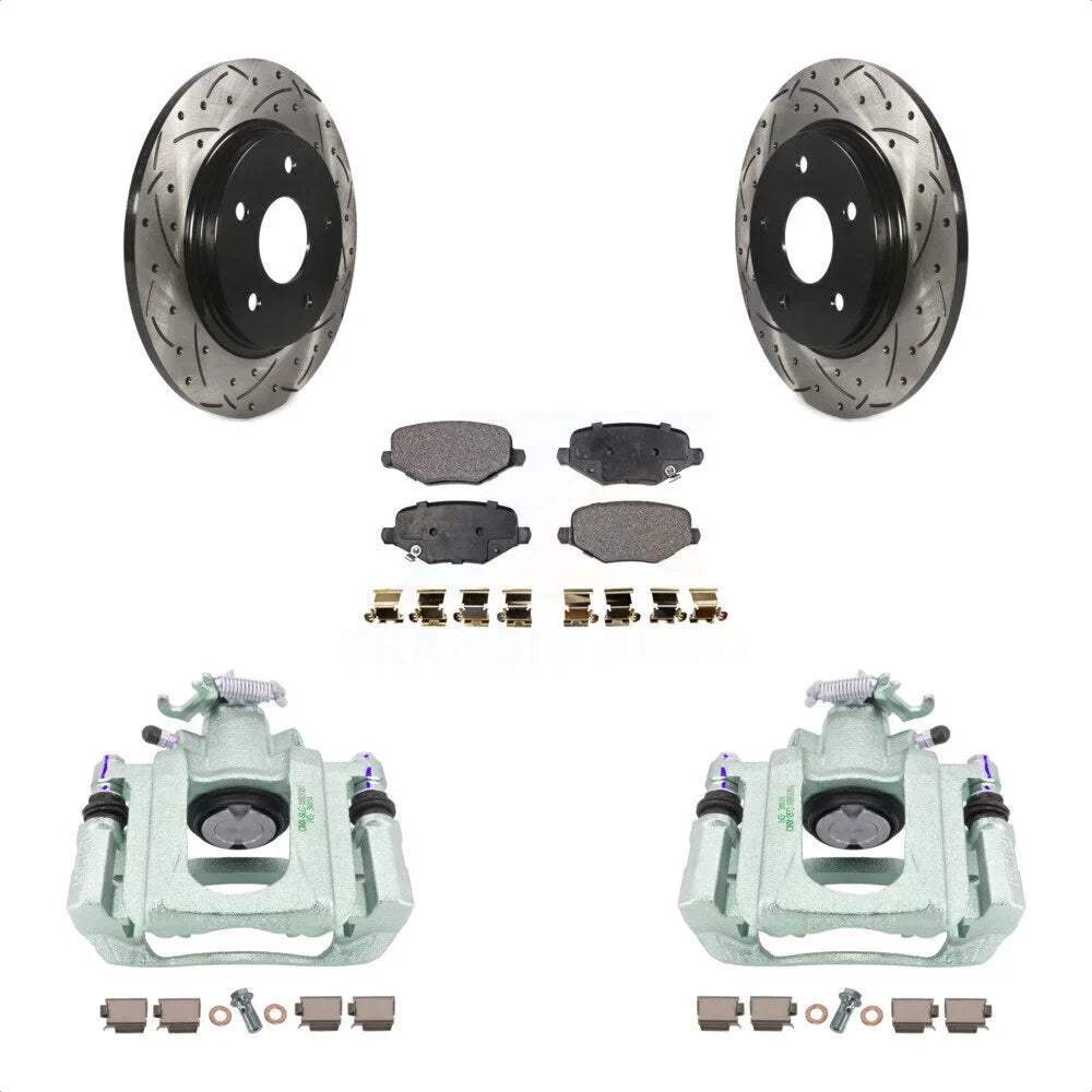 Disc Brake Caliper Slotted 2012 Coated Piston Rotors From Pads For Ram With 24 And Transit Auto C/V Kit KCD-100639T Ceramic Rear Front 12 03 Single Drilled