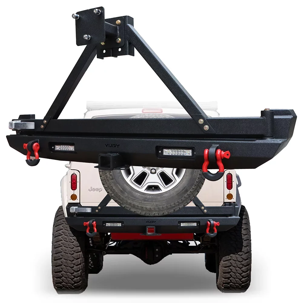 Lights Cherokee Bumper Jeep W/Spare 1984-2001 Ronghui Steel Tire & Carrier For Rear XJ
