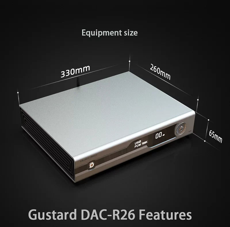Dual K2 Control Clock DAC XMOS Discrete MQA Decoder DAC Gustard DSD R2R Balanced LDAC Remote Native (Black） with R26