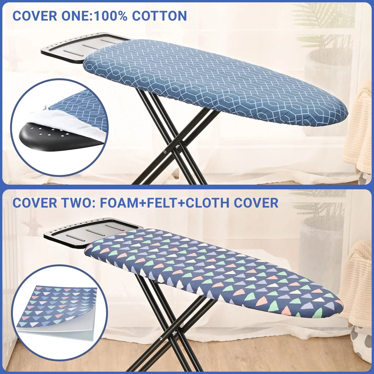 Ironing 7 Levels Rest, Stand with Adjustable Board,Iron Height,36"x13" Iron Kingrack