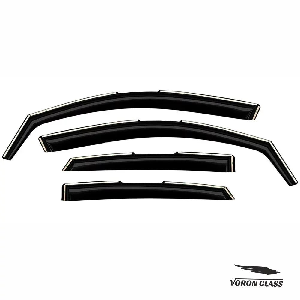 for Extra 2016-2021 in-Channel Sedan, Window 4 Glass Pieces Durable Window Guards Visors, Honda - Rain Voron Vent Deflectors, 200508 Civic