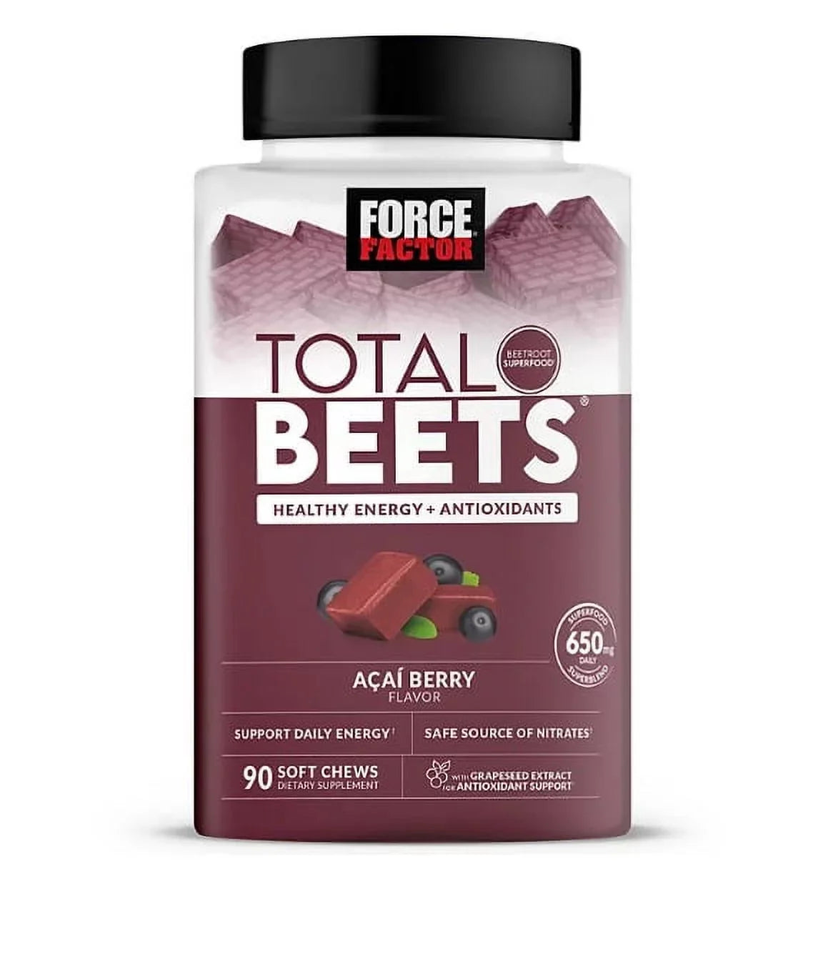 Force Chews, Acai ct.) Soft Root Superfood Beet Berry Factor (90 Total Beets,