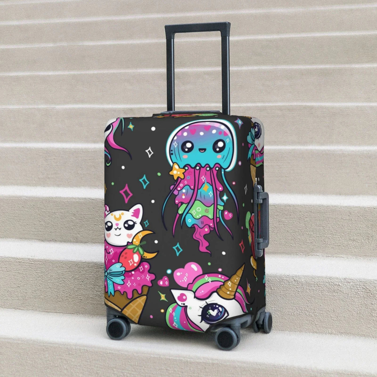 And 18-32 Protector Unicorn Cat Luggage,Washable Fit Stratch Resistance Icecream Cover Covers Protector,Suitcase Protector Cover And Rainbow Dust Fotbe Luggage Inch