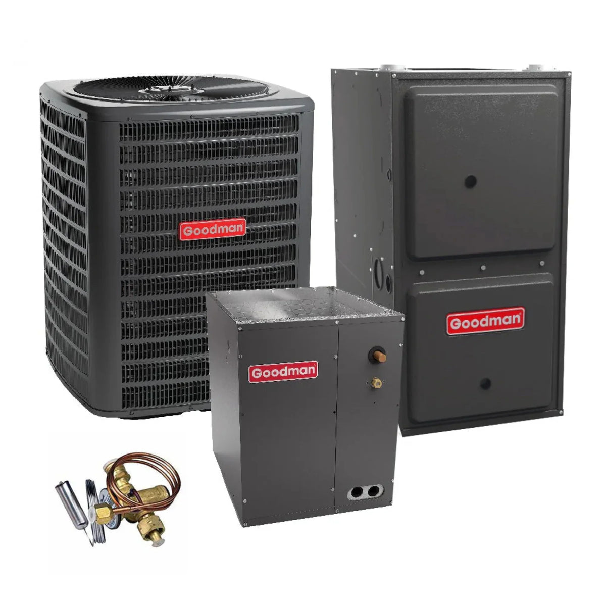 CAPTA3026B4 Coil 14.5 96% GSZH502410 and Furnace GM9C960603BN 60,000 2 Gas Ton SEER2 BTU Goodman System Heat AFUE Pump Upflow with