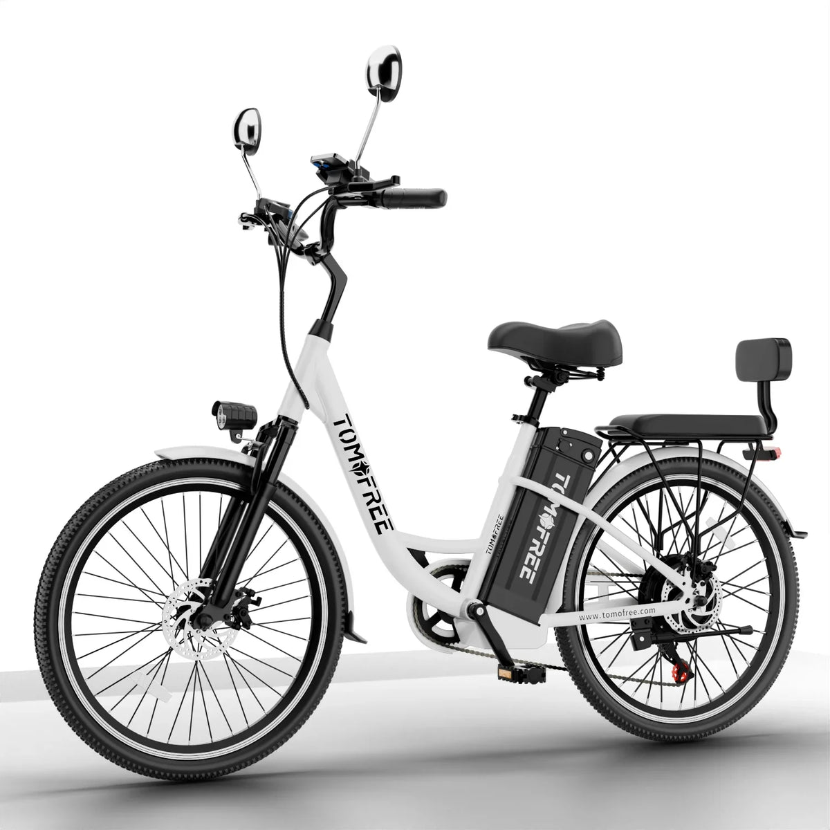 for Cruiser 7-Speed, Cityscape Shi-mano 20Ah Commuter Bike, Electric City Electric E-bike 48V Removable White 24" Battery, Bike Adults 22MPH 500W