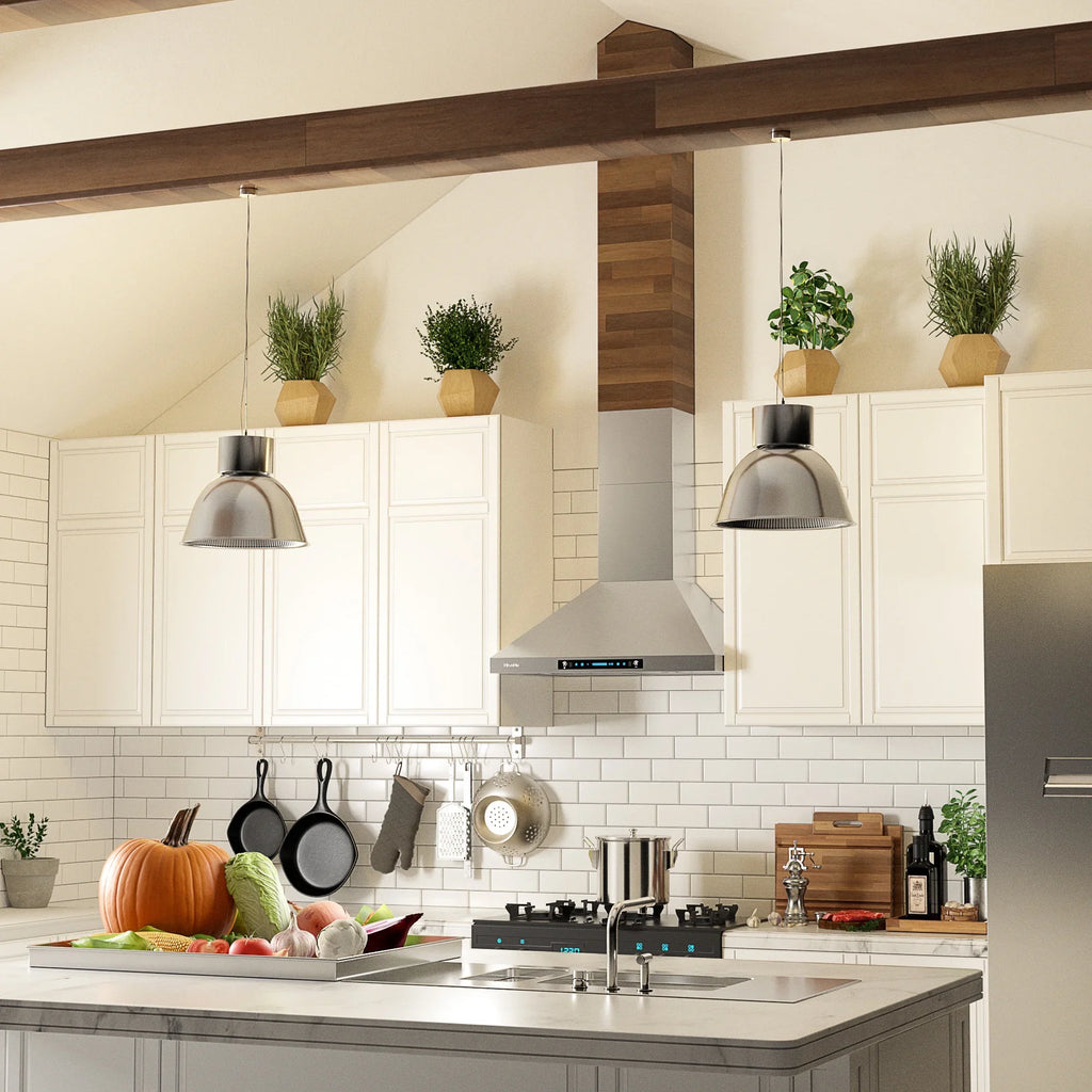Dimmable Sensing lights(A02-36") Speed Gesture with HisoHu Hood 4 Steel Wall with Inch Mount CFM 36 780 Exhaust Hood Kitchen LED Duct, Hoods Vent Stainless Hood, Range Convertible Ducted/Ductless