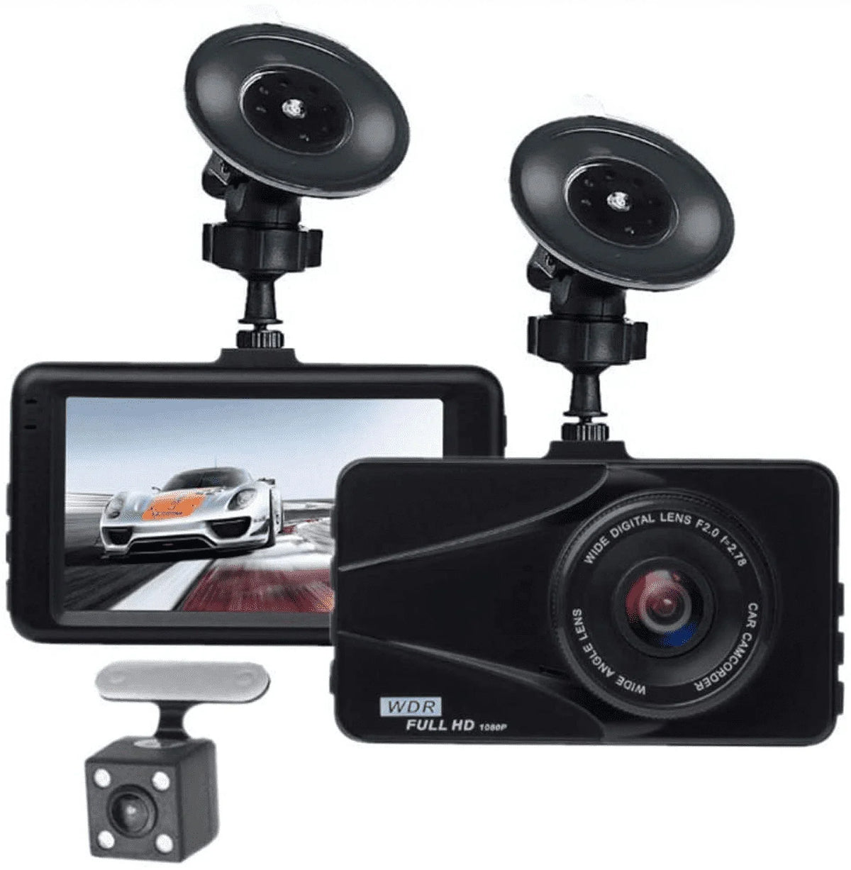 HD Images T670 WDR, Detection 170° Screen DVR Recording Wide Travel Angle, Video Full Cam G-Sensor, Dash For Recorder LCD Motion Loop Dual Excellent 3" Plus
