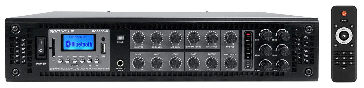 Mount 70V 32" Speakers+Amp (4) Wall JBL Commercial Array Black Column COL800-BK