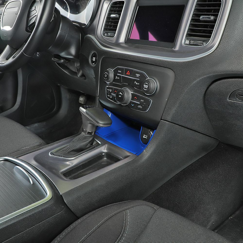 Shift Blue Gear Panel Center Teledu ABS Trim Storage Console