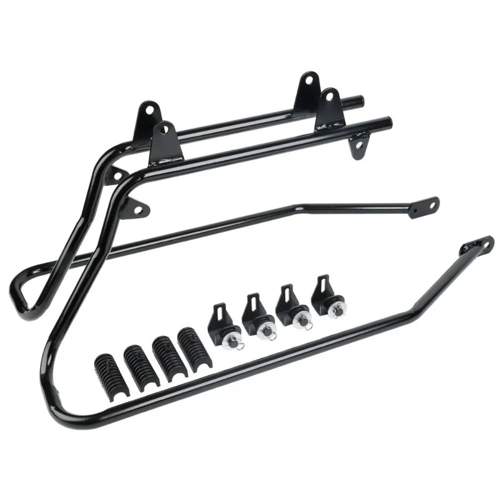 w/ For Harley-Davidson Conversion Hard Saddle Saddlebags FLST Brackets Bags