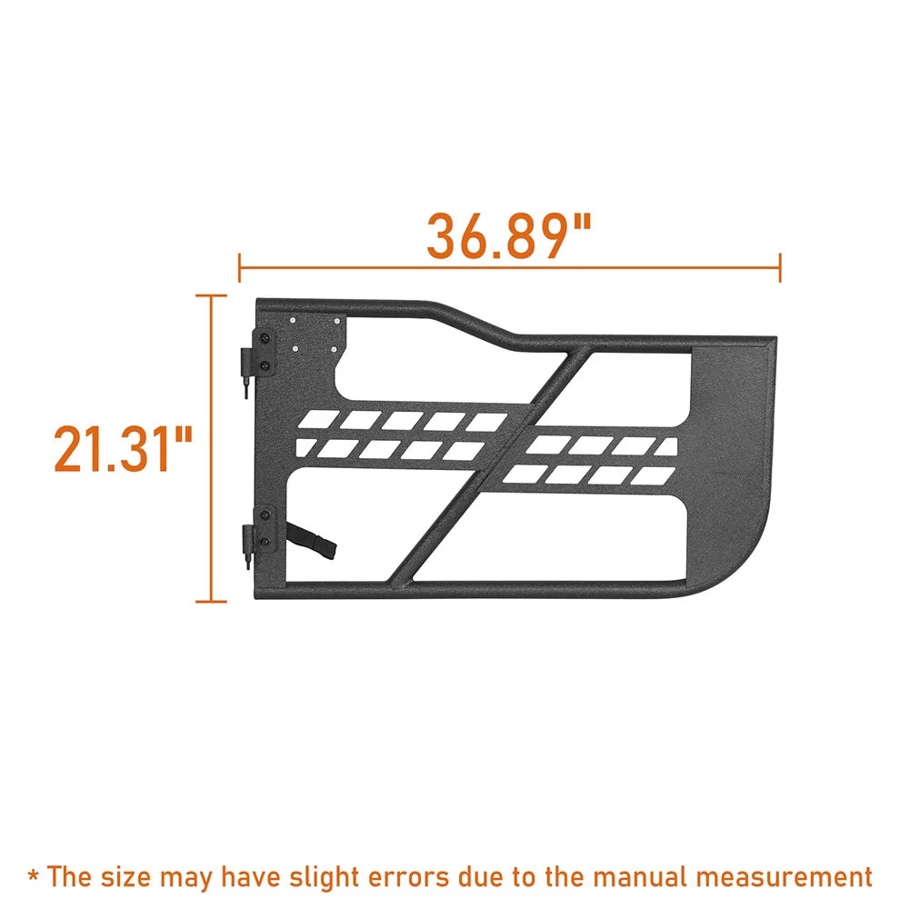 Guards Tubular Road JL Door Black 2018-2023 2-Door Hooke Wrangler Steel Half Frame Jeep Fit