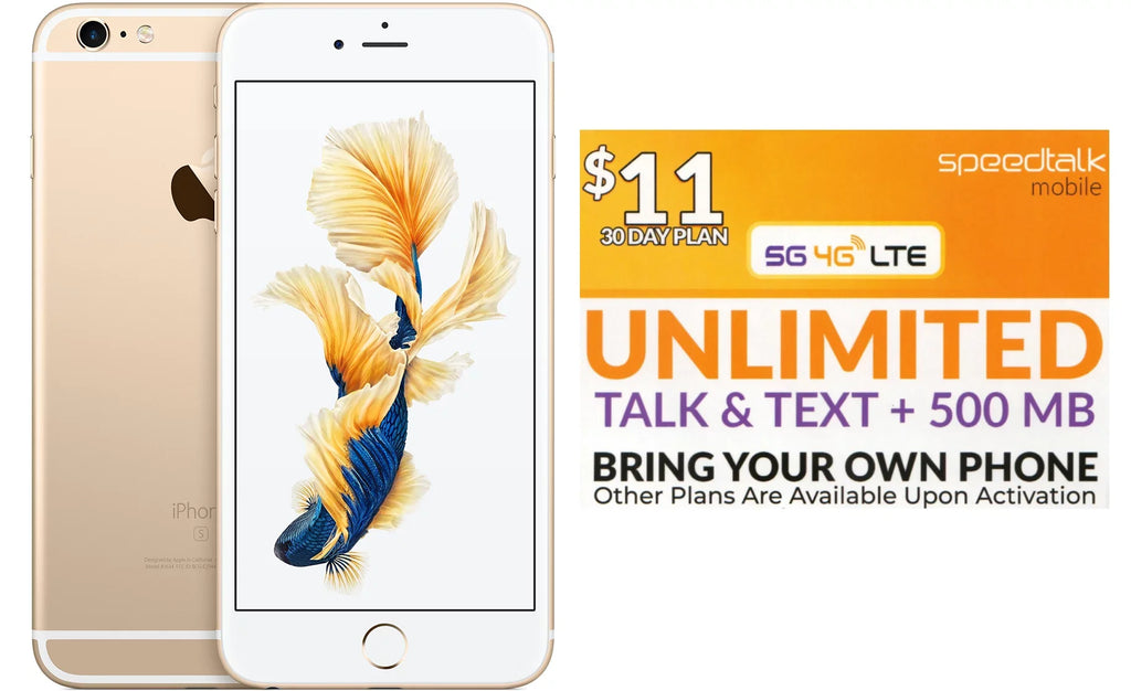 '+ Good) (Refurbished: iPhone Speed Pre-Owned Sim 6S Gold Talk Unlocked Card 64GB