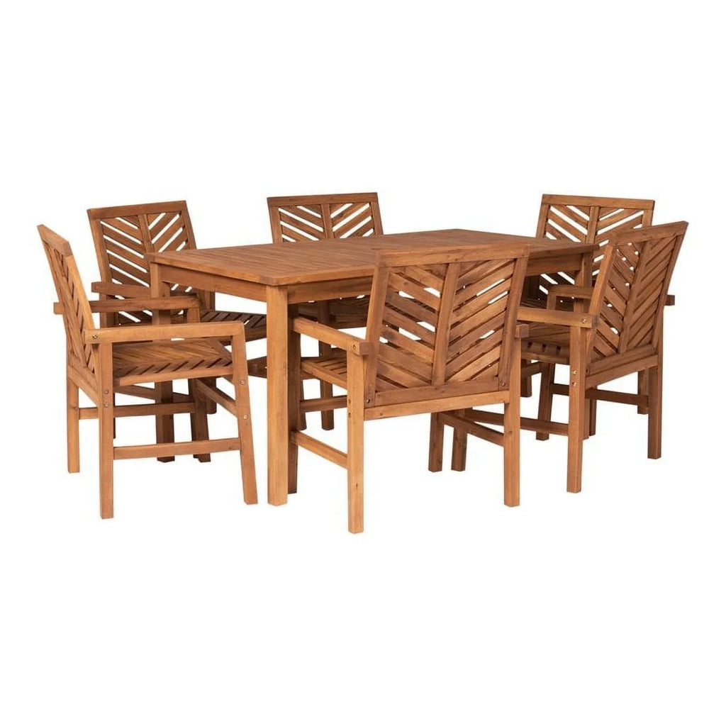 Dining Vincent 7-Piece Patio Brown - Set Chevron exterior