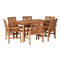 Dining Vincent 7-Piece Patio Brown - Set Chevron exterior
