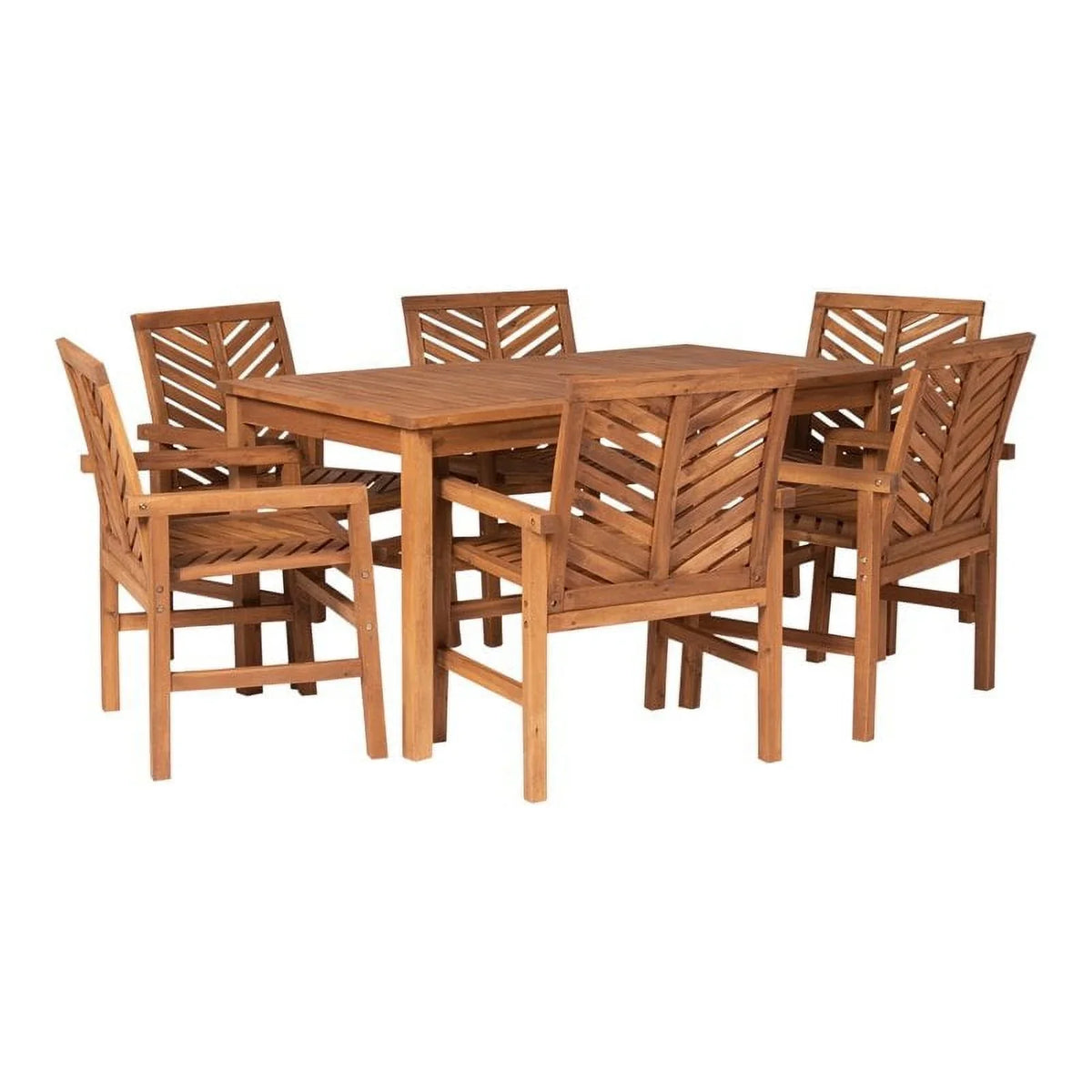 Dining Vincent 7-Piece Patio Brown - Set Chevron exterior