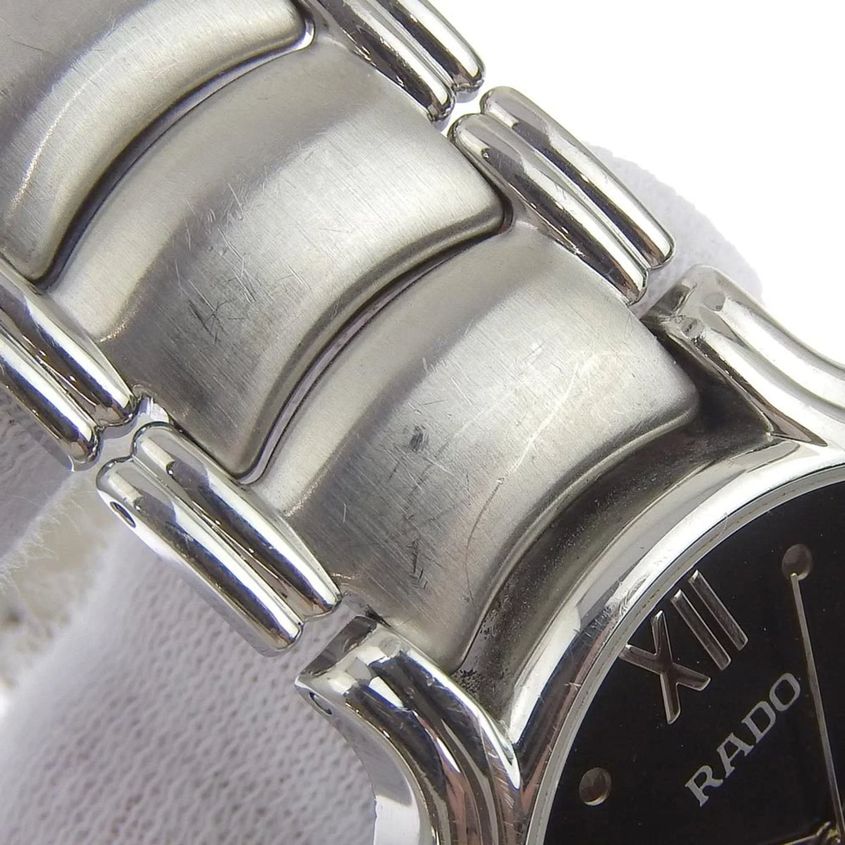 dial Rado black quartz (Good) men's 4 3777 Pre-Owned 115 battery Florence RADO watch