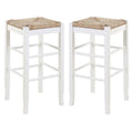 Rush - Stationary in of Home White Bar 2 29" Stool Set Square Square