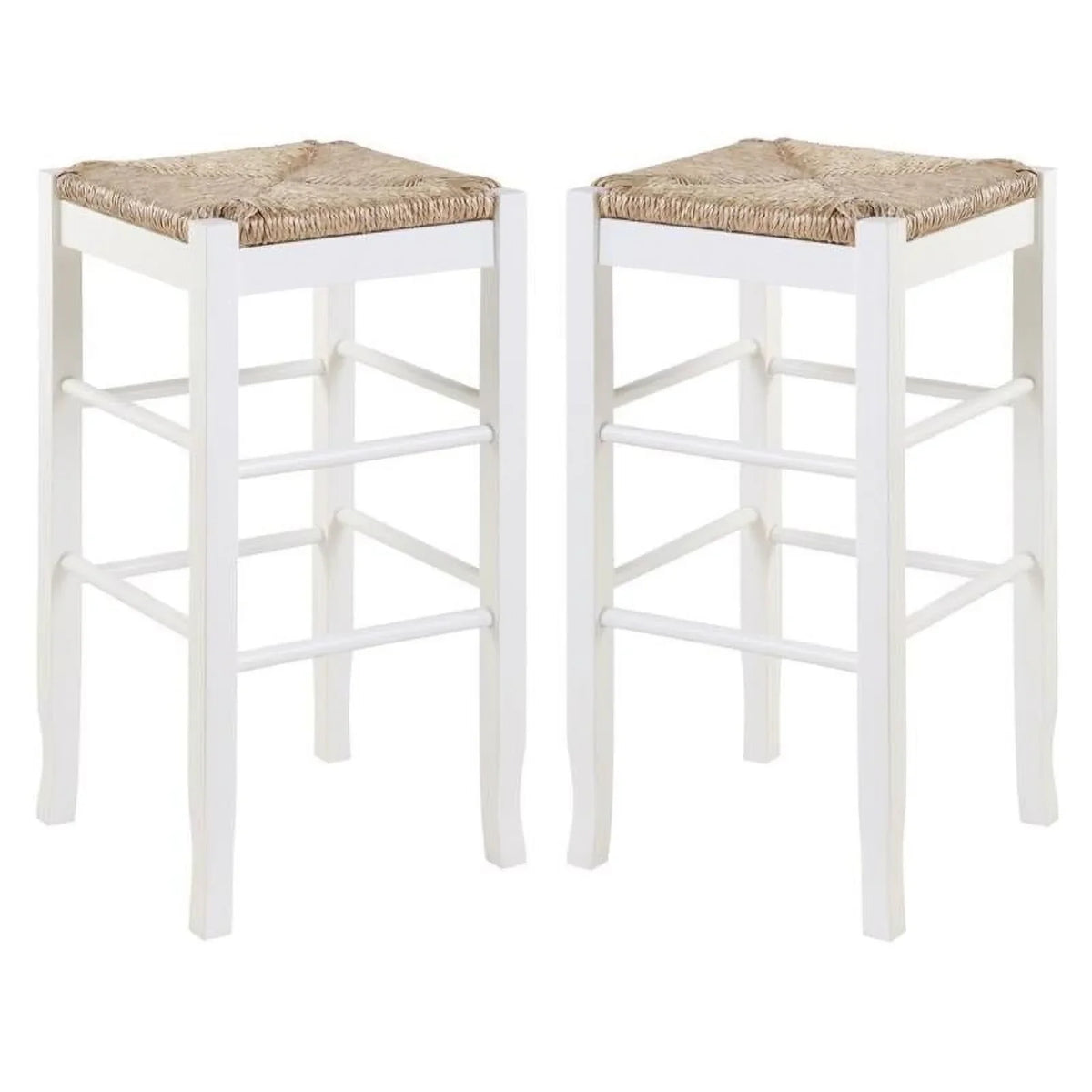 Rush - Stationary in of Home White Bar 2 29" Stool Set Square Square