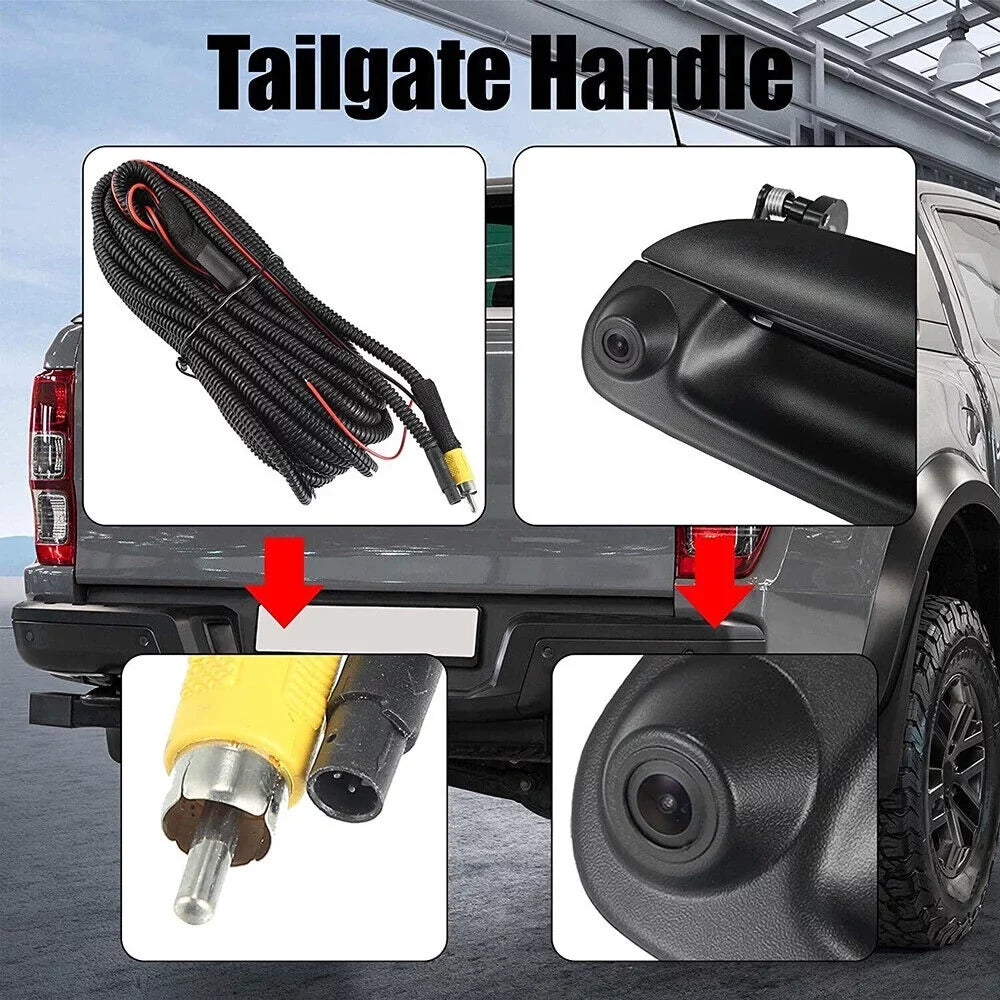 Rear Kit Handle Backup 97-07 View FIT Wiring F250 F150 Tailgate Camera w/ & Paddsun