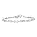 Clarity) - Miracle-Set Sterling Pear I3 7.25" Diamond .925 Silver Color, Shaped cttw 1/2 Bracelet Link (I-J