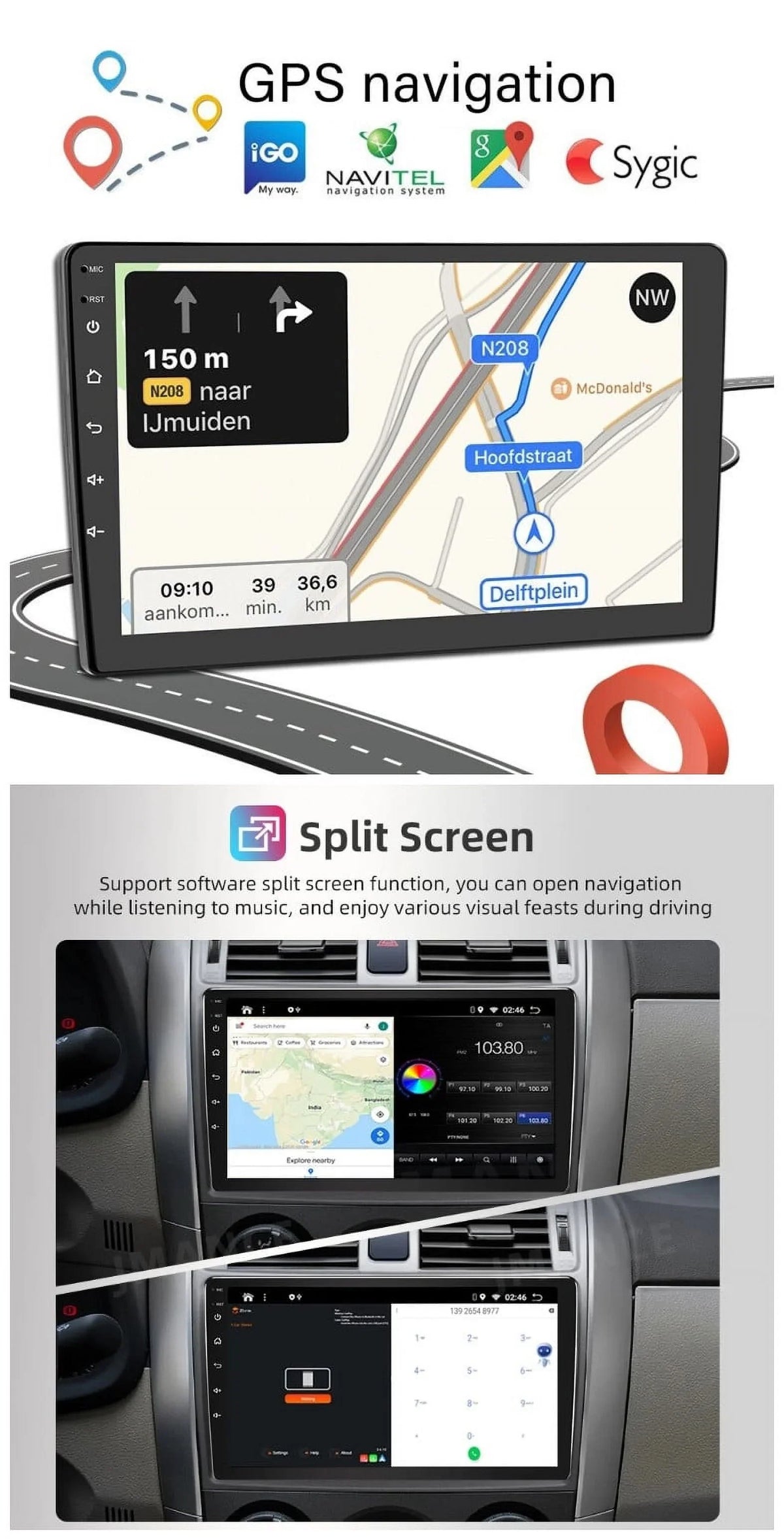 Accord Stereo Bluetooth For 2007 2003 Radio Head Car 2004 Navigation Carplay Android Din GPS Screen 12 2+32GB Honda Touch 2005 Double 2 Unit 10.1" 2006