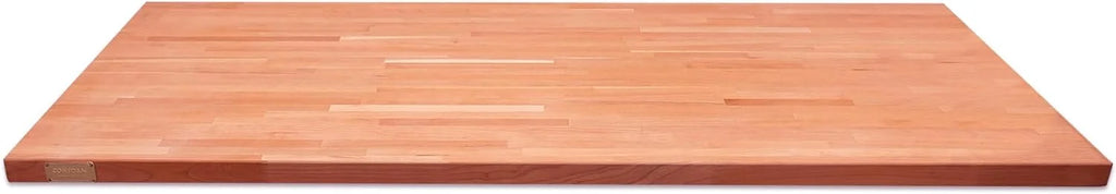 With Hardwood Wood Kitchen, W Polished, Countertop, L Food-Safe For 24" Counter Both Slabs 25" Top, 1.5" Prefinished Reversible, Thickness, Butcher Solid Grown Oil, Block X Side Cherry