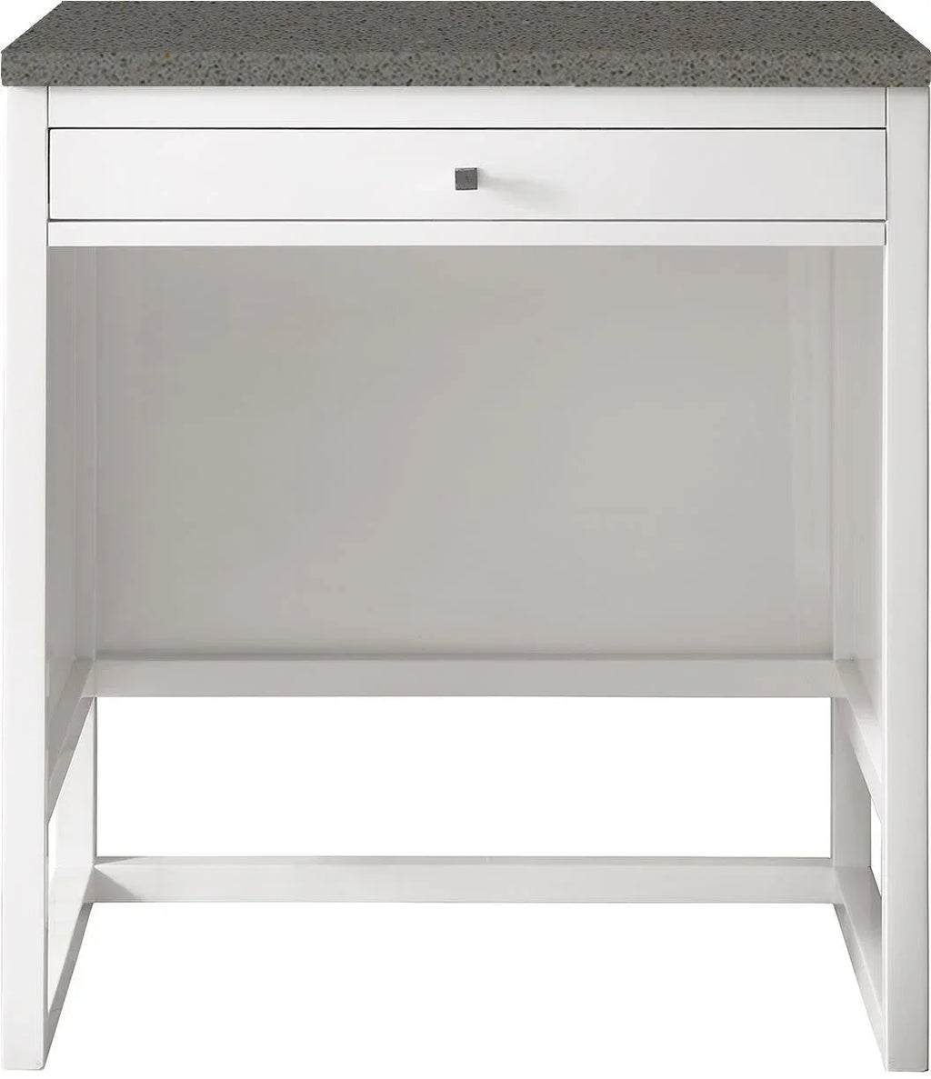 Athens Unit 30 Furniture Martin in. CM Quartz 3 White Expo Glossy Countertop Grey with James Top,