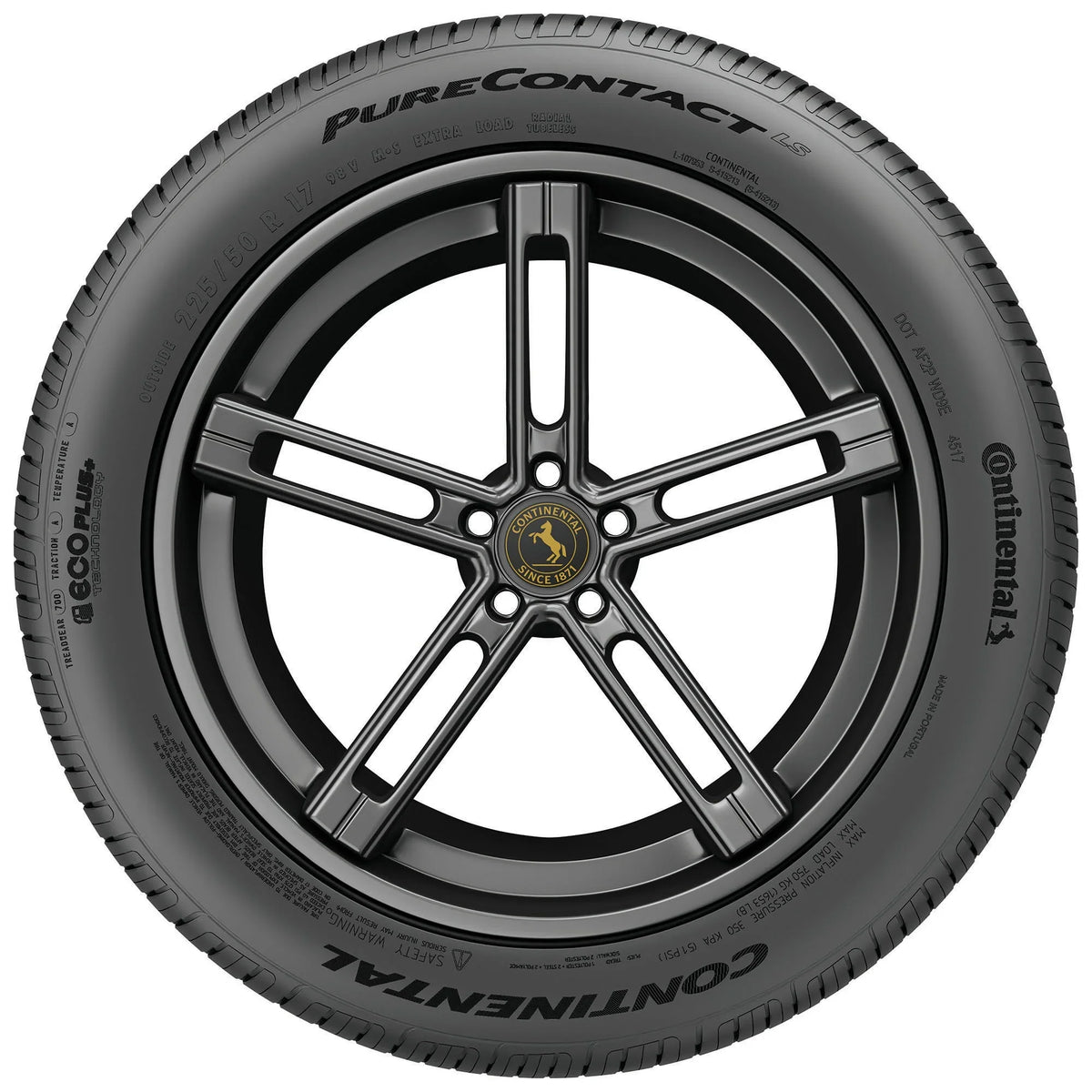 PureContact LS All Passenger Tire Continental 225/45R18 91V Season