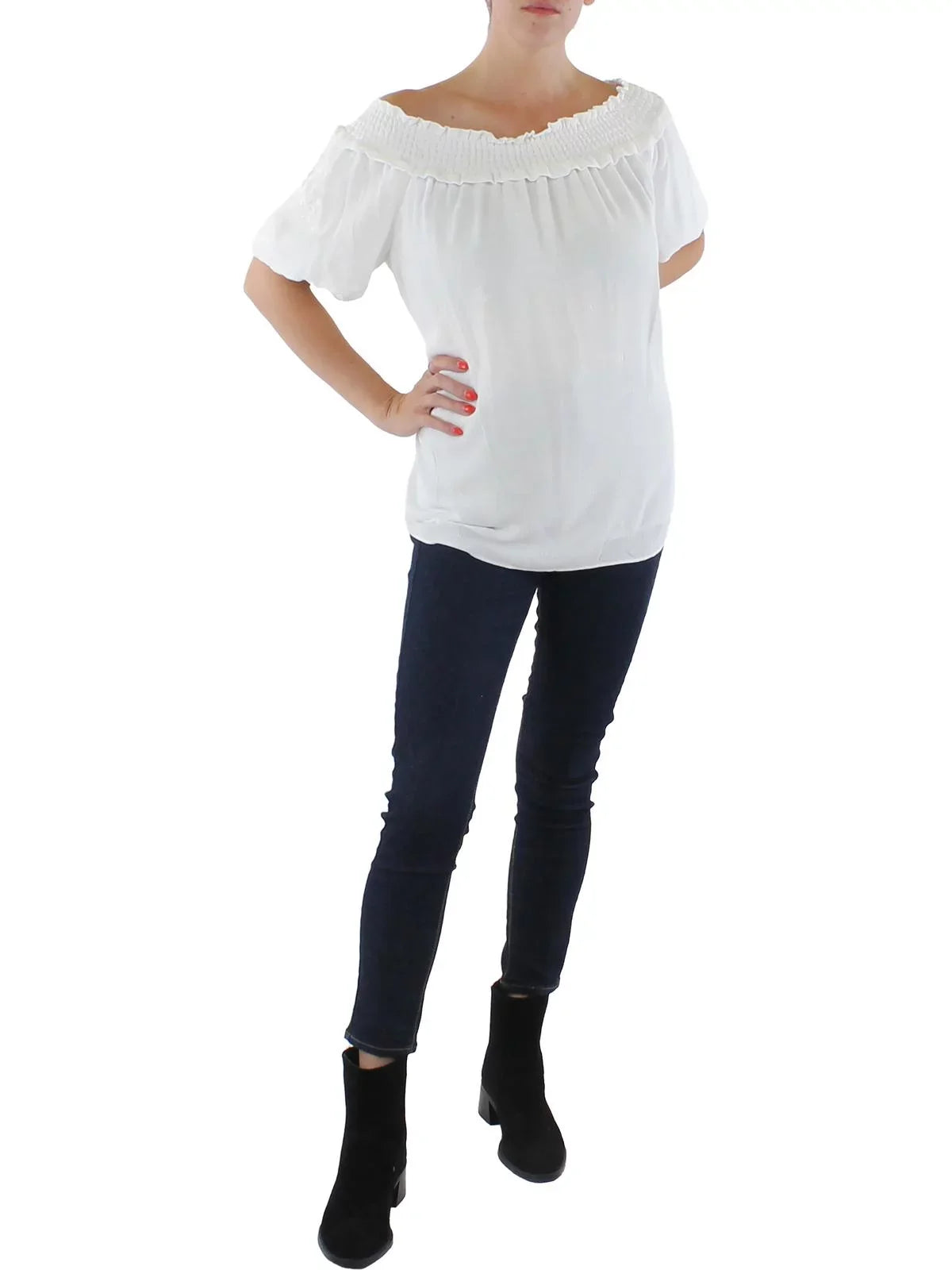 Womens the Off Blouse Shoulder Ruched Tommy Hilfiger
